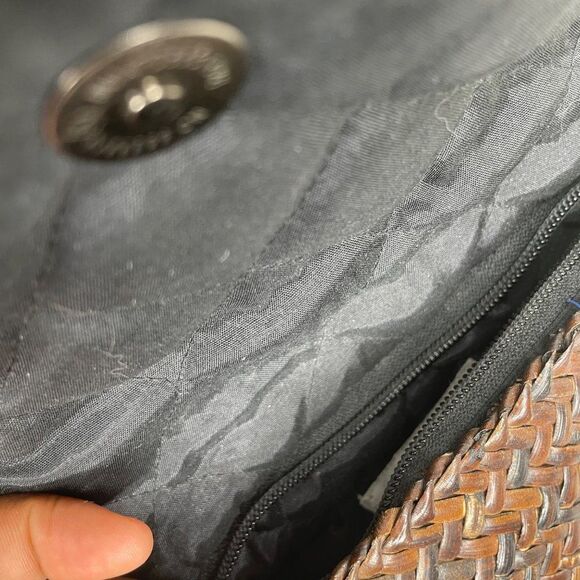 Asiaphile Los Angeles Brown Wicker Bag Bamboo Handle - Picture 7 of 11